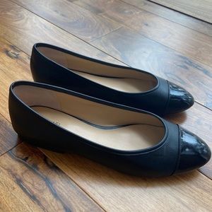 Michael Kors Sabrina Black Leather Ballet Flats
